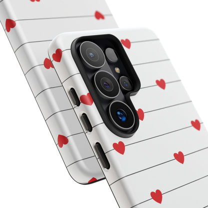 Red Heart Stripe iPhone Case | Tough Shockproof Love Aesthetic Cover