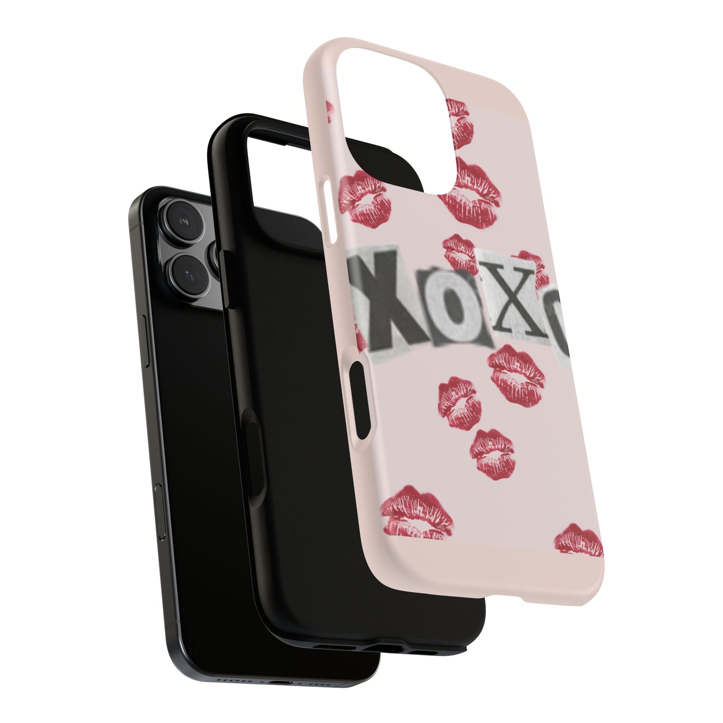 XOXO Kiss Print Phone Case | Coquette Valentine Aesthetic | Cute Pink Lipstick Kiss Tough Case for iPhone & Samsung
