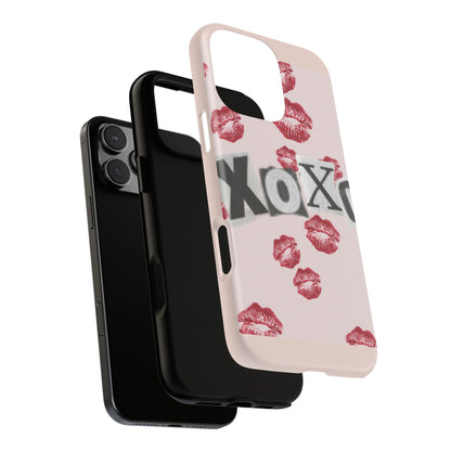 XOXO Kiss Print Phone Case | Coquette Valentine Aesthetic | Cute Pink Lipstick Kiss Tough Case for iPhone & Samsung