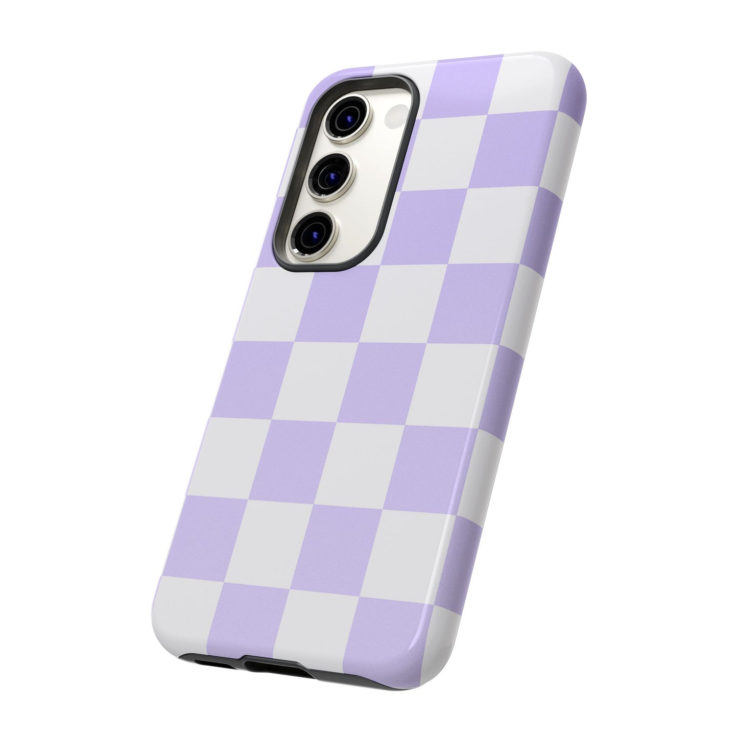 Lavender Checkerboard Phone Case | Pastel Aesthetic Checkered iPhone & Samsung Tough Case