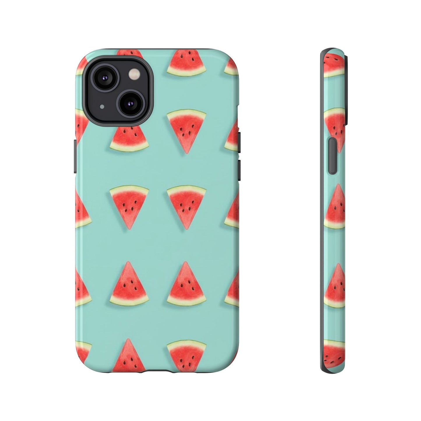 Watermelon Phone Case – Pastel Blue Summer Fruit Tough Case (iPhone, Samsung, Pixel)