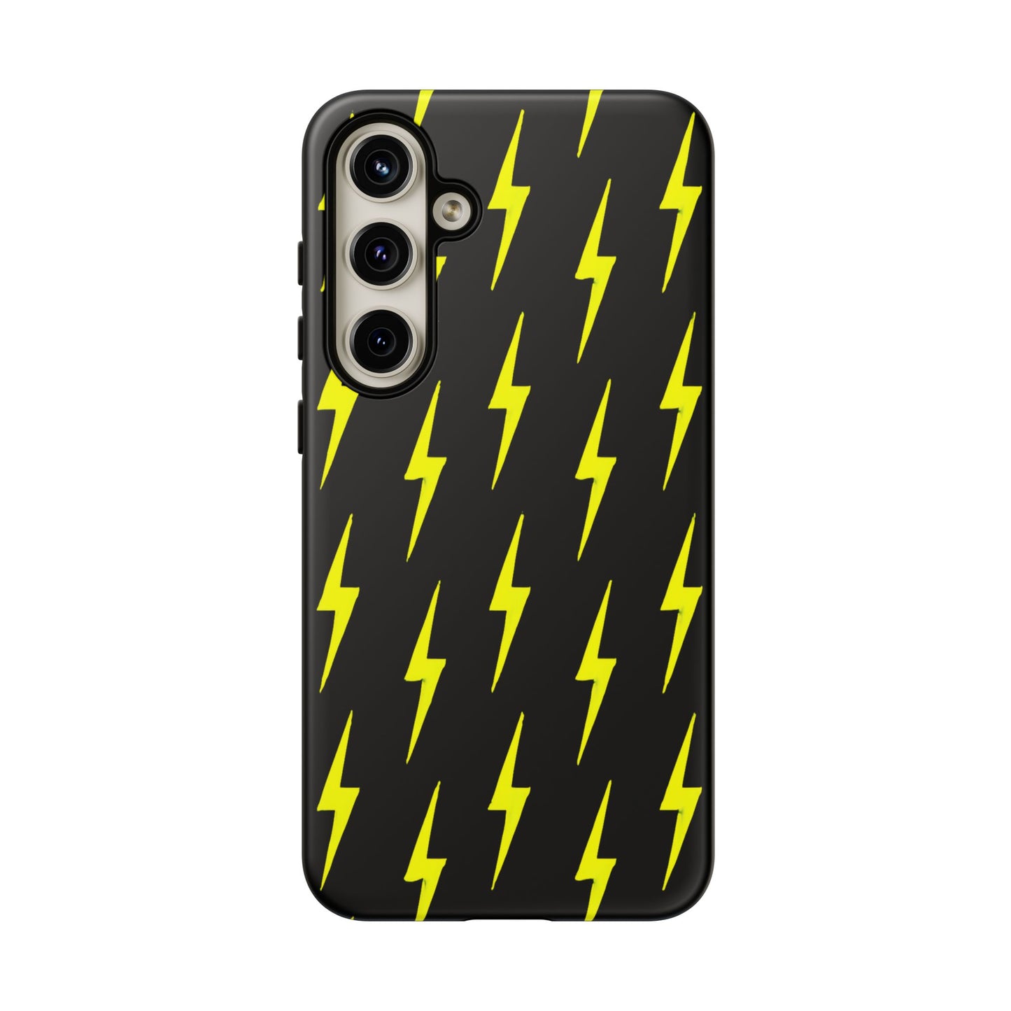 Yellow Lightning Bolt Tough Phone Case | Bold Electric Pattern Case for Iphone, Samsung Galaxy and Pixel
