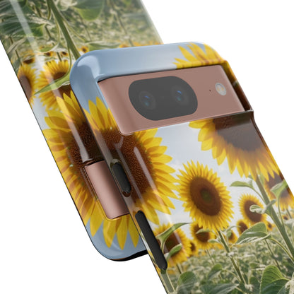 Sunflower Field Phone Case | Golden Hour Floral Aesthetic | Bright Summer Tough Case