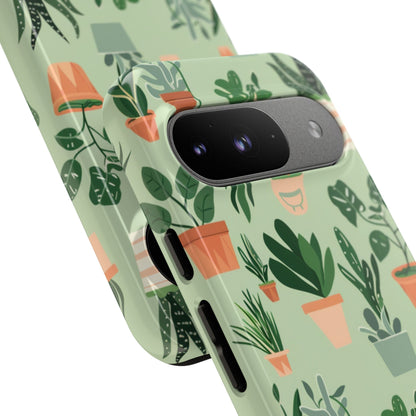 Plant Lover Phone Case | Cute Potted Plants Pattern | Botanical Aesthetic Tough Case