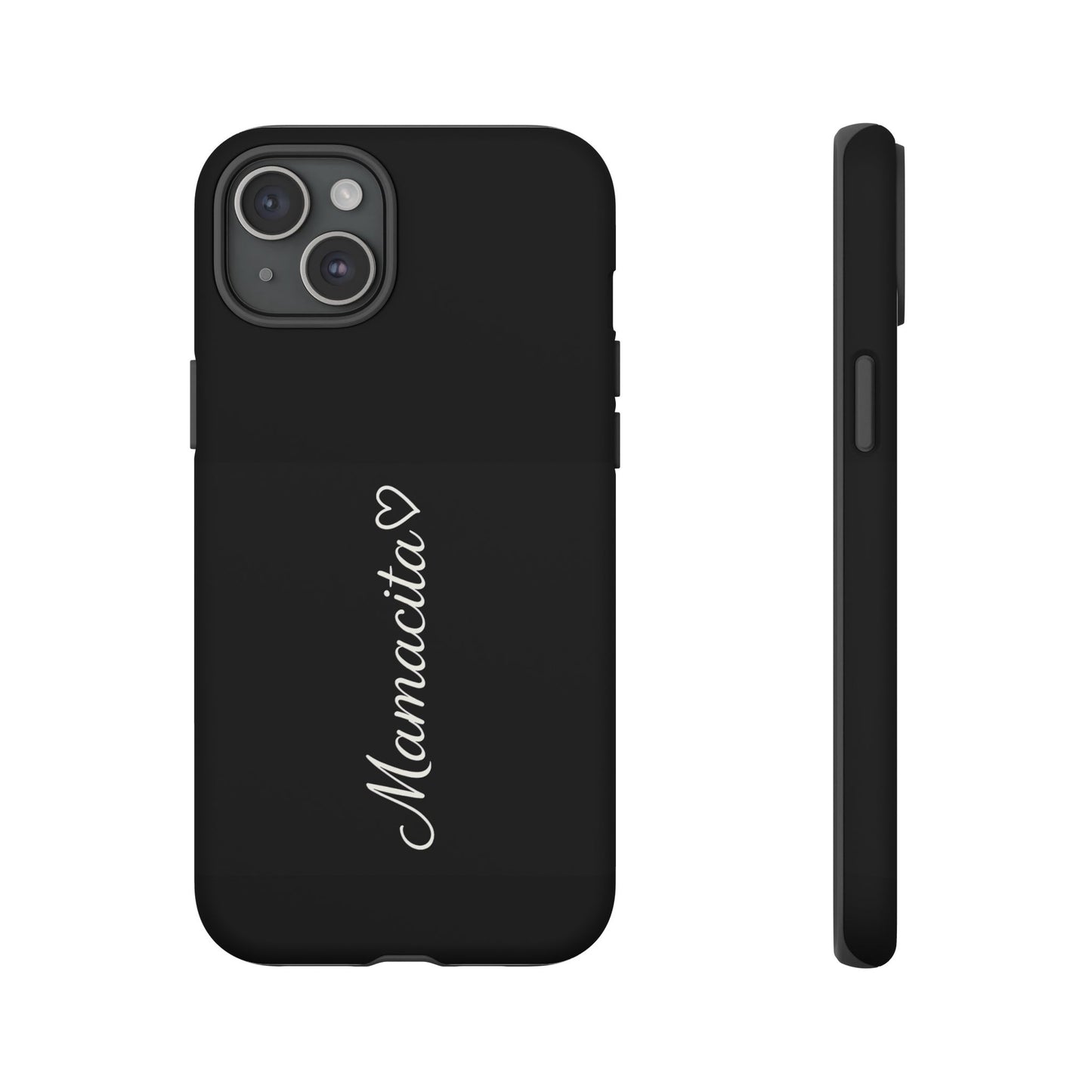 Mamacita Script Phone Case | Minimal Black Tough Case | Sleek Aesthetic Cover