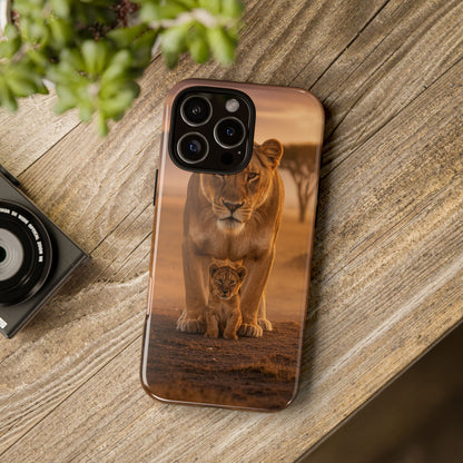 Lioness & Cub Phone Case | Safari Wildlife Tough Case for iPhone & Samsung