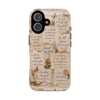 Christian Bible Verse Phone Case | Faith Scripture Aesthetic Floral Christian Case