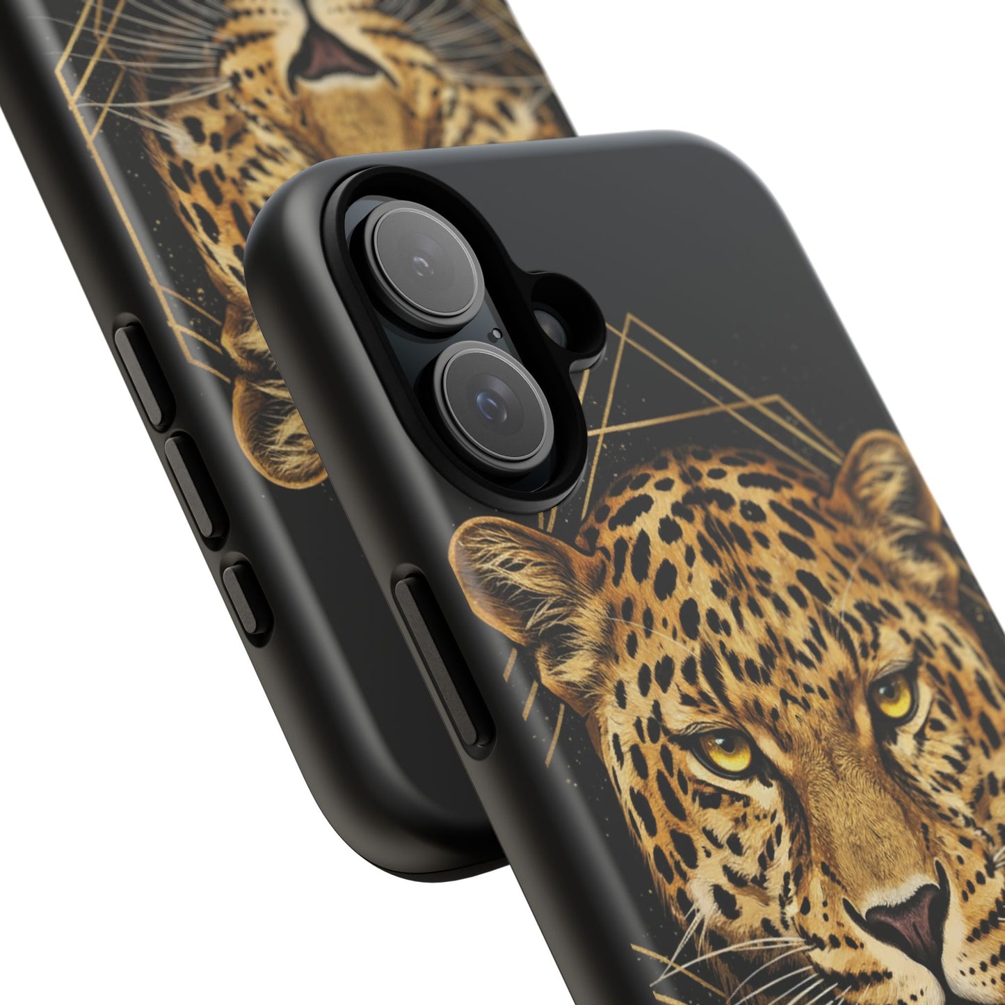 Leopard Phone Case – Black Gold Leopard Head Luxury Animal Tough Case