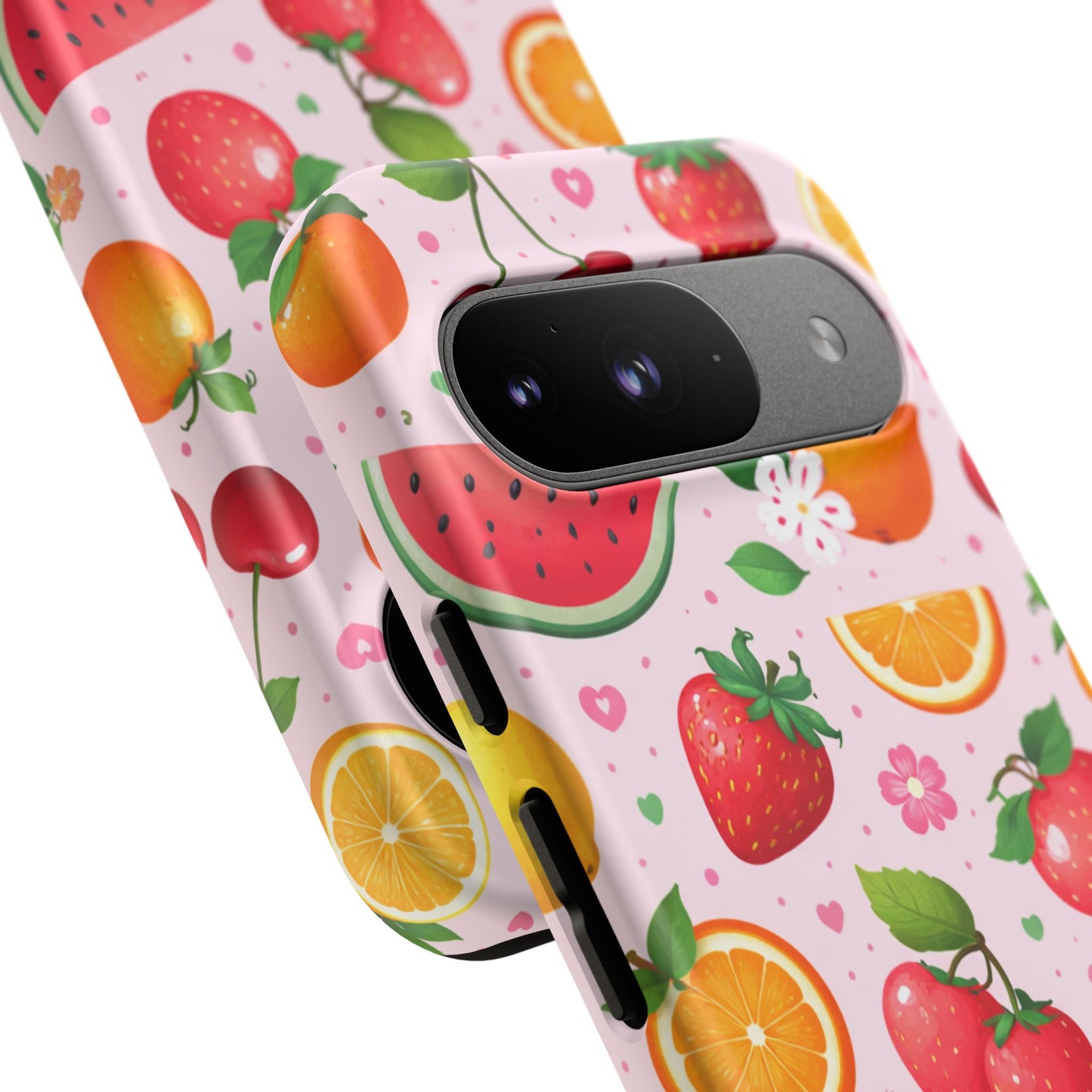 Fruit Phone Case – Tough Shockproof, Strawberry Cherry Citrus Summer Design for Iphone, Samsung Galaxy and Pixel