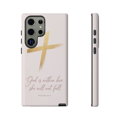 Psalm 46:5 God Is Within Her Christian Cross Phone Case Faith Gift