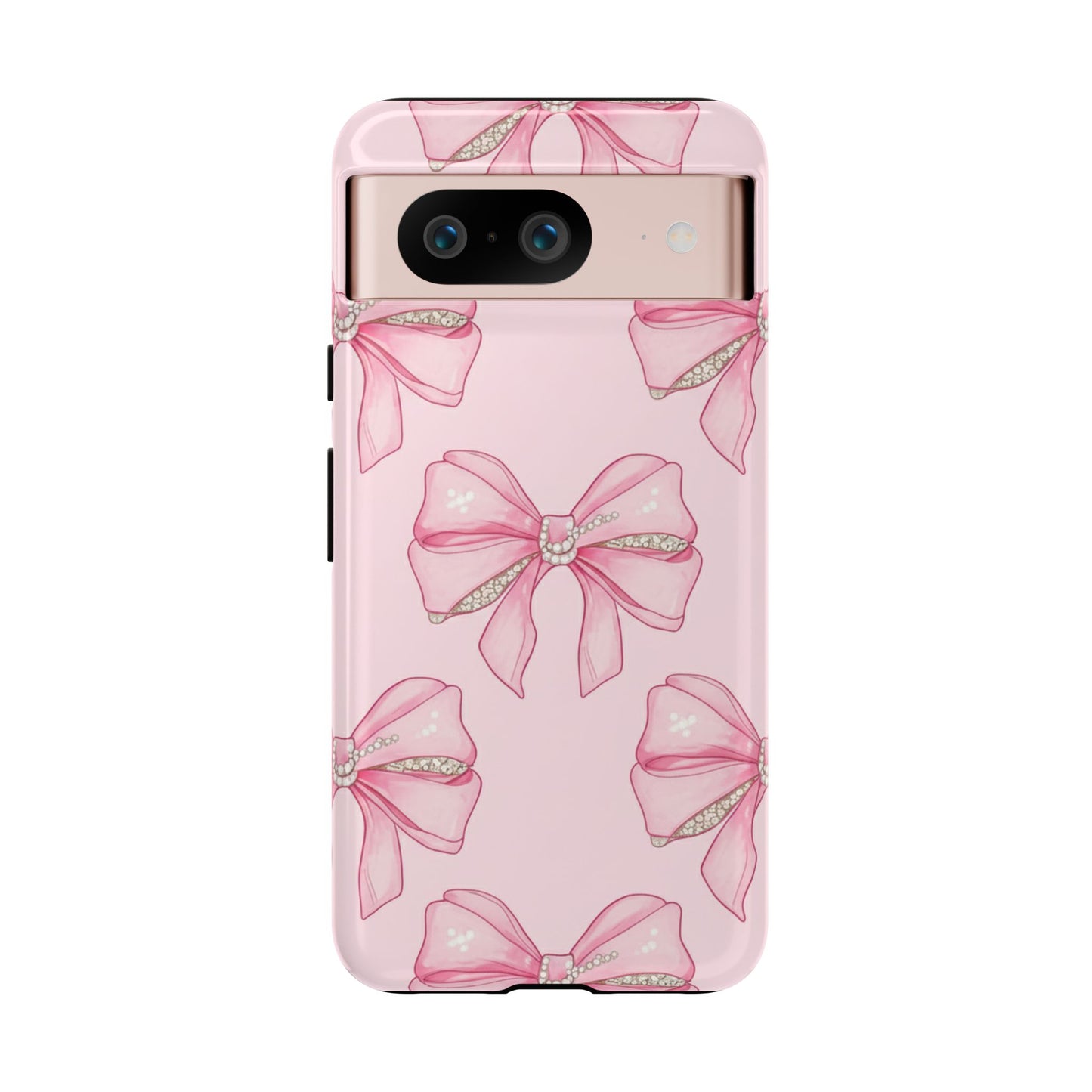 Pink Bow Pattern Phone Case | Coquette Aesthetic Tough Protective Case