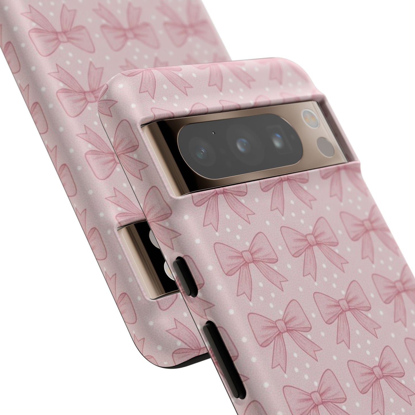 Pink Bow Pattern Phone Case – Soft Coquette Aesthetic Tough Case
