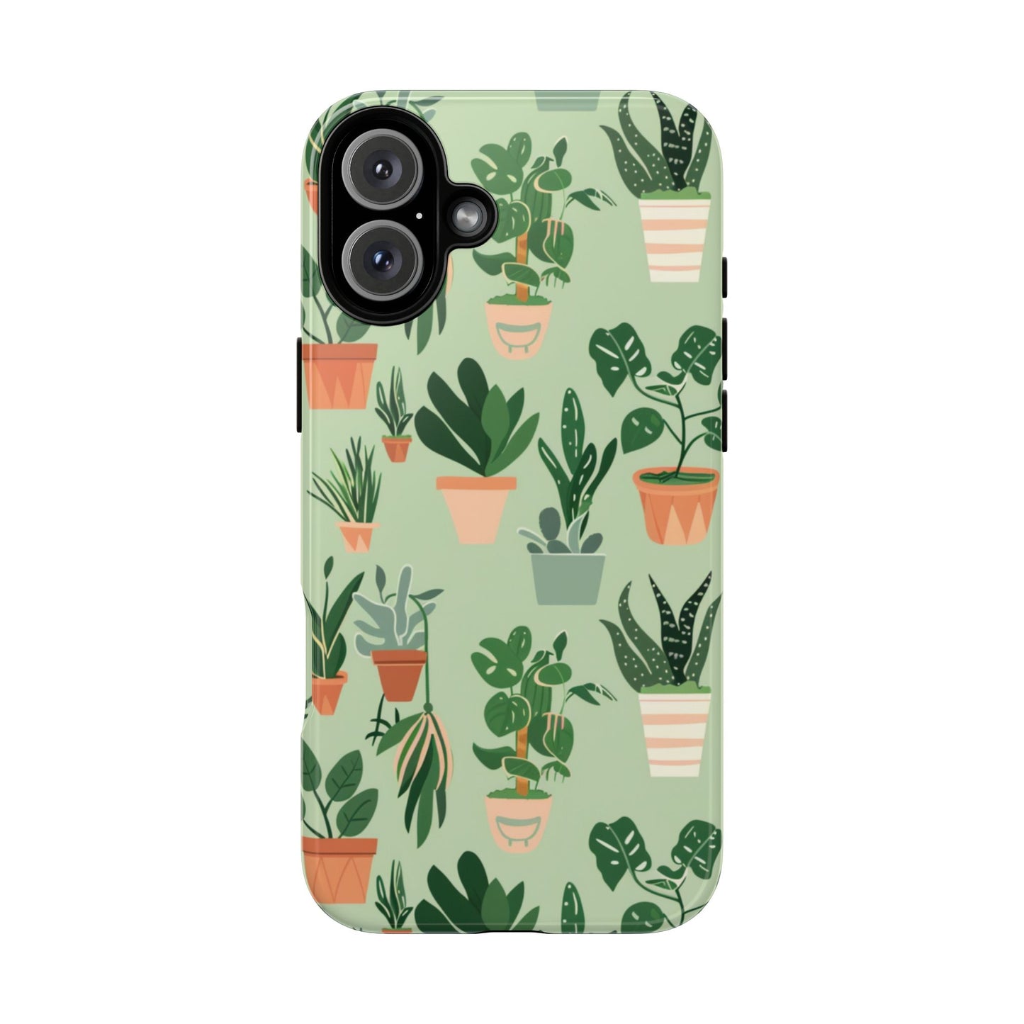 Plant Lover Phone Case | Cute Potted Plants Pattern | Botanical Aesthetic Tough Case
