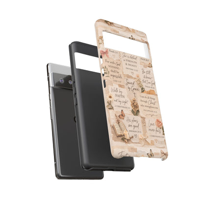 Christian Bible Verse Phone Case | Faith Scripture Aesthetic Floral Christian Case