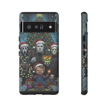 Christmas Horror Phone Case – Festive Slasher Collage Tough Case (iPhone, Samsung, Pixel)