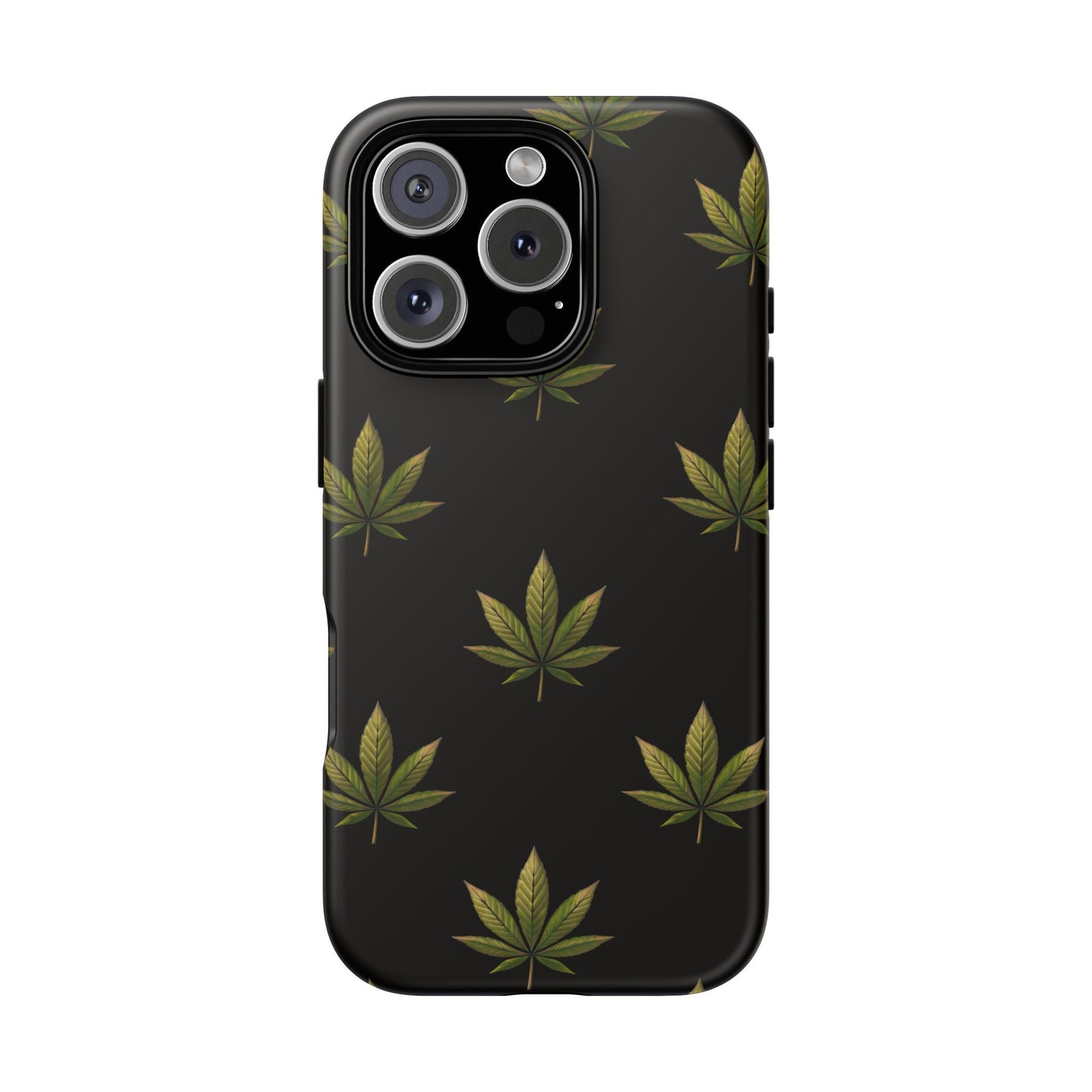 Cannabis Leaf Phone Case Green Weed Leaf Pattern Tough Protective Cover