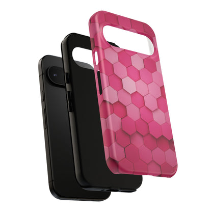 Hot Pink Hexagon Phone Case | Honeycomb Geometric Aesthetic | Cute Pink iPhone & Samsung Tough Protective Case