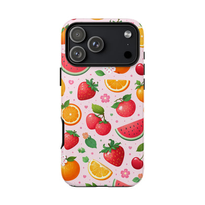 Fruit Phone Case – Tough Shockproof, Strawberry Cherry Citrus Summer Design for Iphone, Samsung Galaxy and Pixel