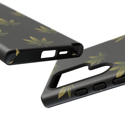 Cannabis Leaf Phone Case Green Weed Leaf Pattern Tough Protective Cover