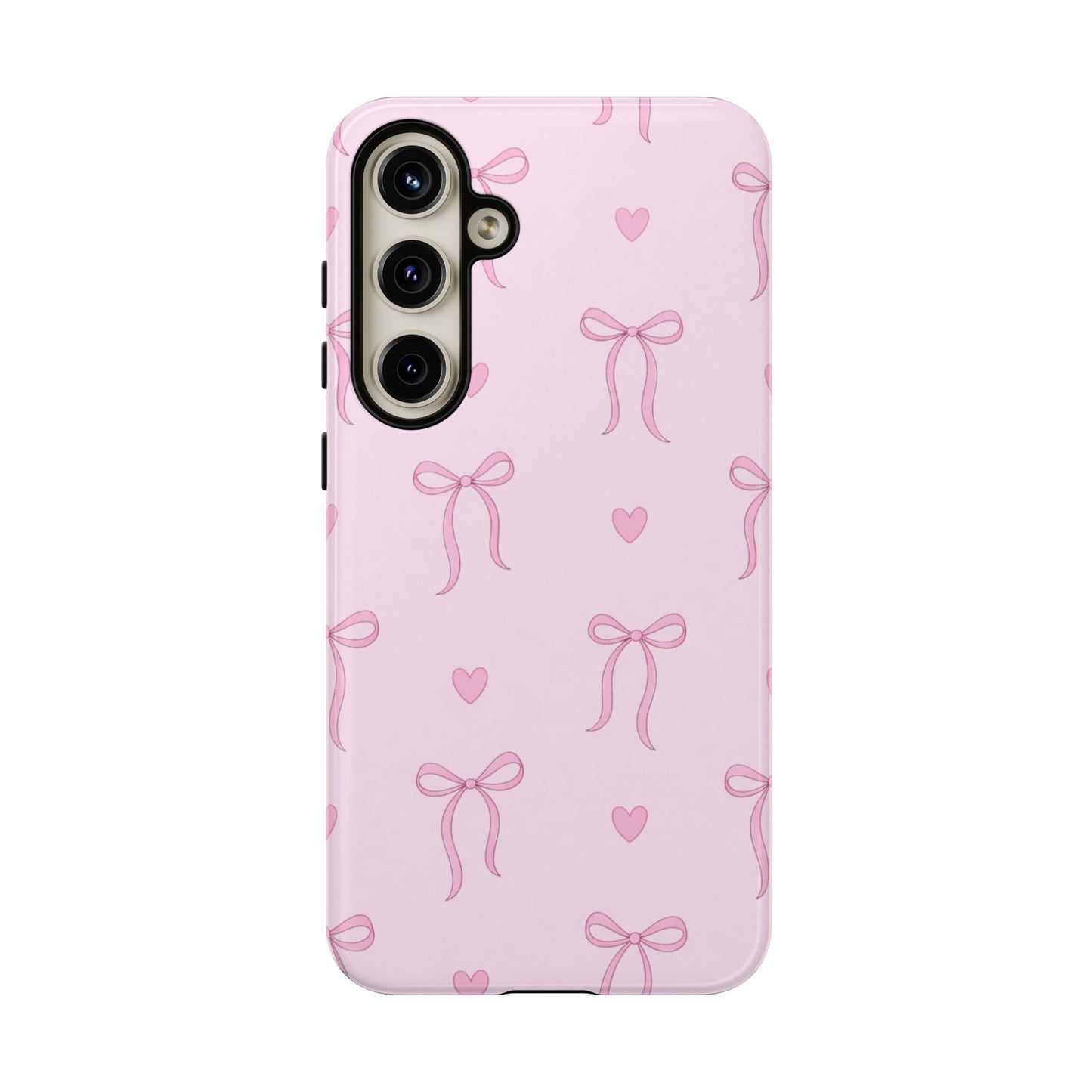 Pink Bow Heart Aesthetic Phone Case – Coquette Cute Tough Cover
