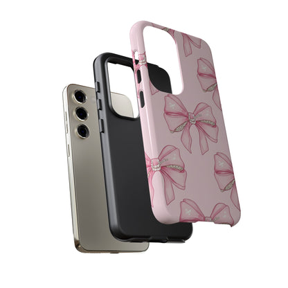 Pink Bow Pattern Phone Case | Coquette Aesthetic Tough Protective Case