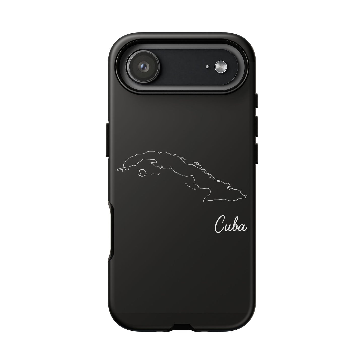 Cuba Outline Phone Case – Minimal Country Map Tough Case (iPhone, Samsung, Pixel)