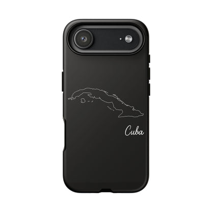 Cuba Outline Phone Case – Minimal Country Map Tough Case (iPhone, Samsung, Pixel)