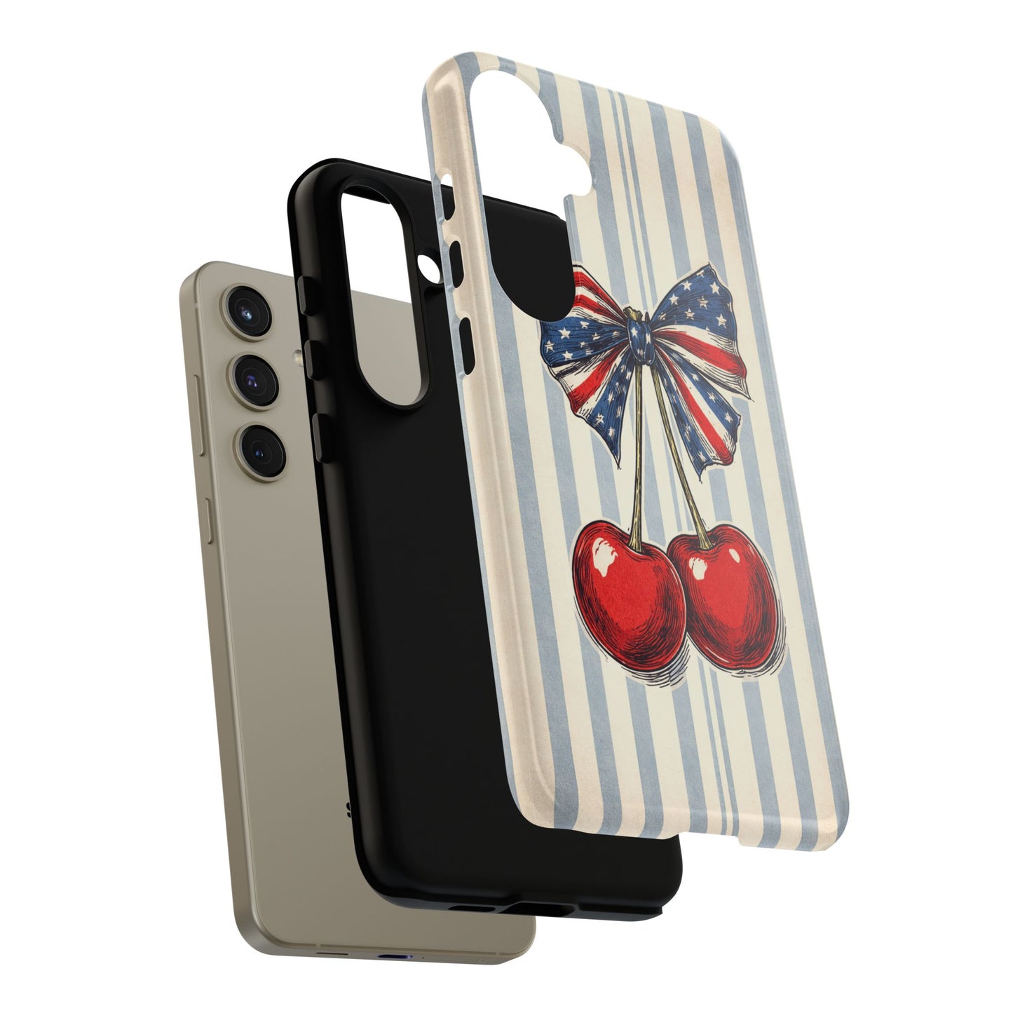 Patriotic Cherry Phone Case Americana Coquette Aesthetic iPhone Samsung