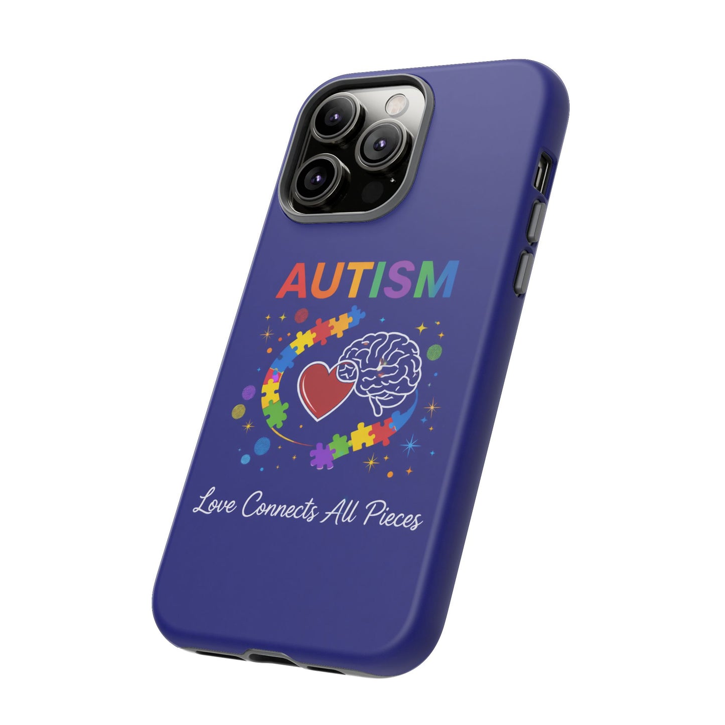 Autism Awareness Tough Case – "Love Connects All Pieces" Phone Case for Iphone, Samsung Galaxy and Pixel