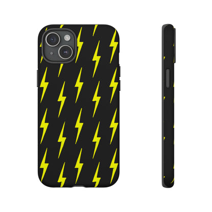 Yellow Lightning Bolt Tough Phone Case | Bold Electric Pattern Case for Iphone, Samsung Galaxy and Pixel