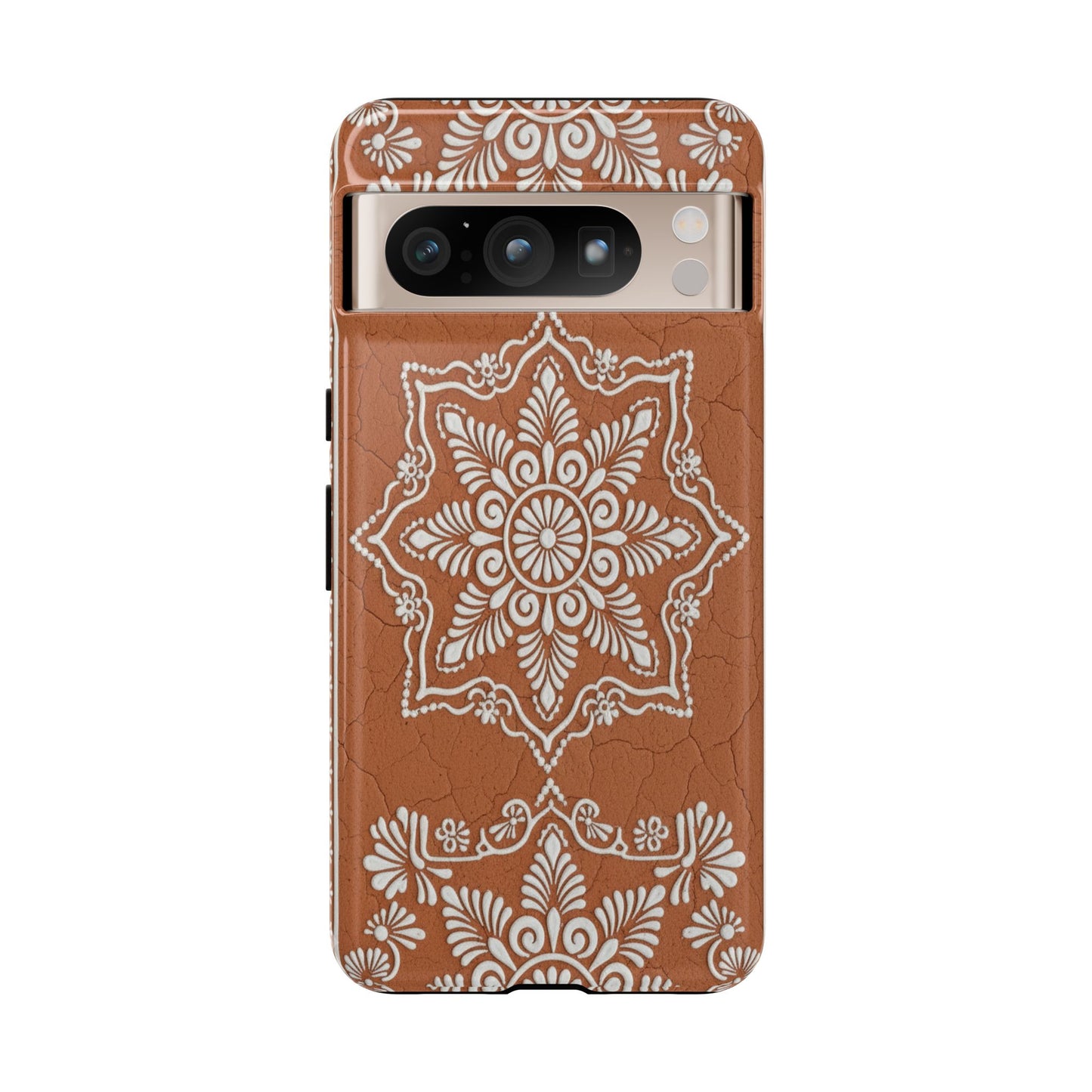 Talavera Terracotta Phone Case | Mexican Floral Pattern iPhone & Samsung Tough Case | Boho Clay Aesthetic Cover