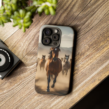 Running Horses Phone Case | Wild Mustang Herd Tough Protective Cover