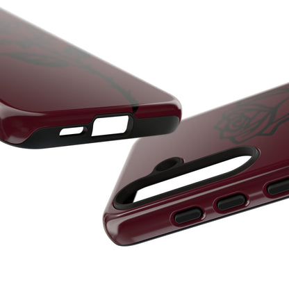 Black Rose Burgundy iPhone Case | Dark Aesthetic Shockproof Protective Cover