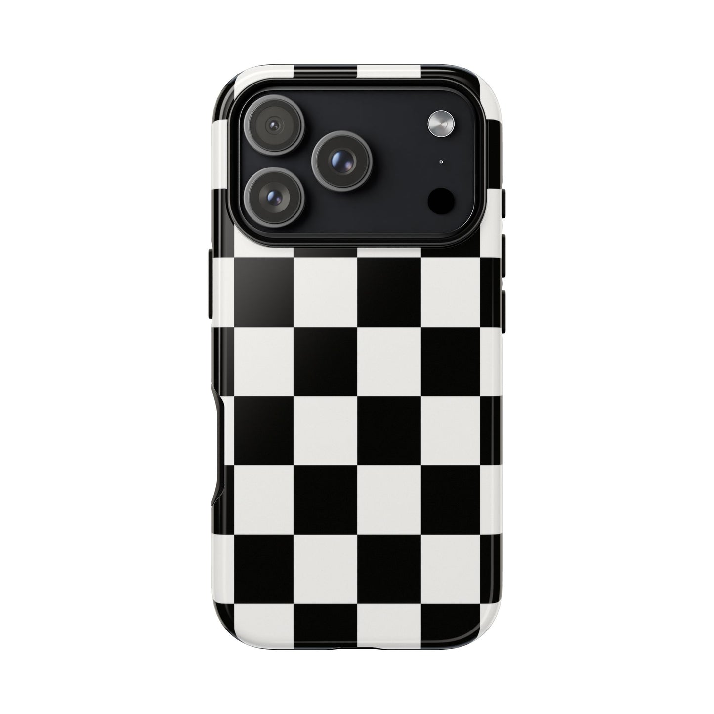 Black & White Checkerboard Phone Case – Classic Aesthetic Tough Protective Case for Iphone, Samsung Galaxy and Pixel