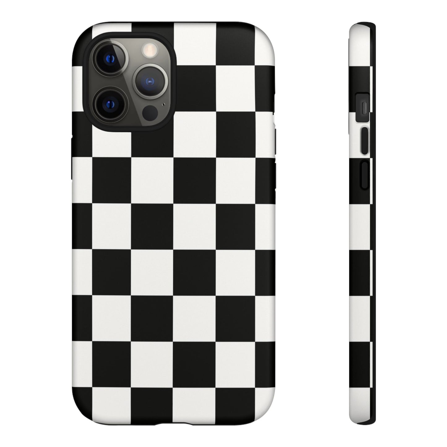 Black & White Checkerboard Phone Case – Classic Aesthetic Tough Protective Case for Iphone, Samsung Galaxy and Pixel