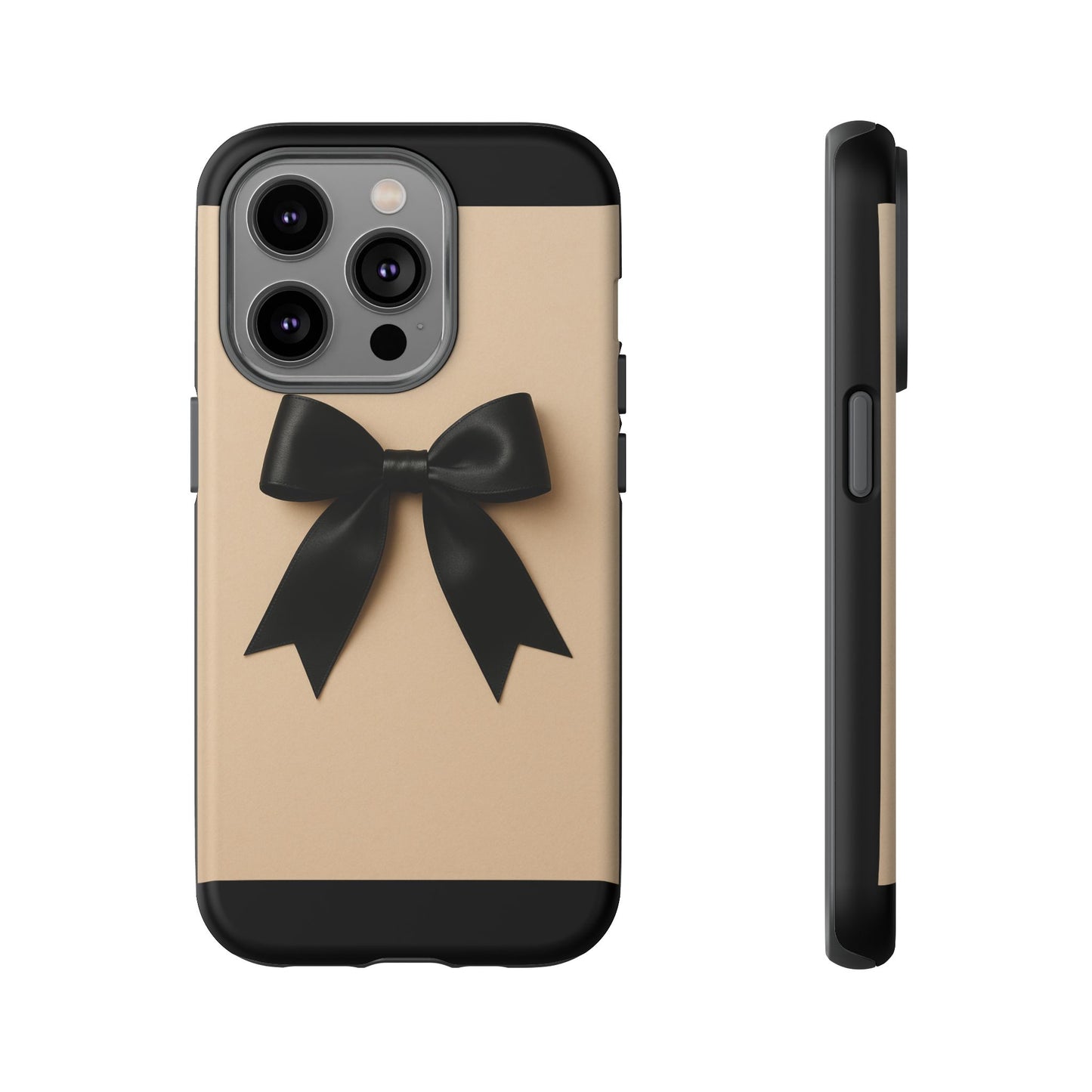 Black Bow Phone Case | Elegant Coquette Bow Design | Chic Neutral Tough Case for iPhone & Samsung