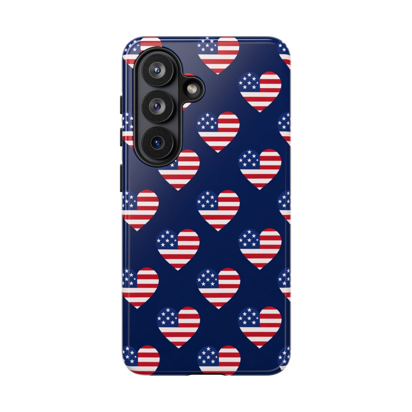 Patriotic American Flag Heart Phone Case – Tough Shockproof, USA Stars & Stripes for Iphone, Samsung Galaxy and Pixel