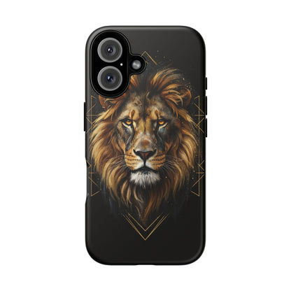 Majestic Lion Phone Case – Black Gold Luxury Lion Art Tough Protective Case