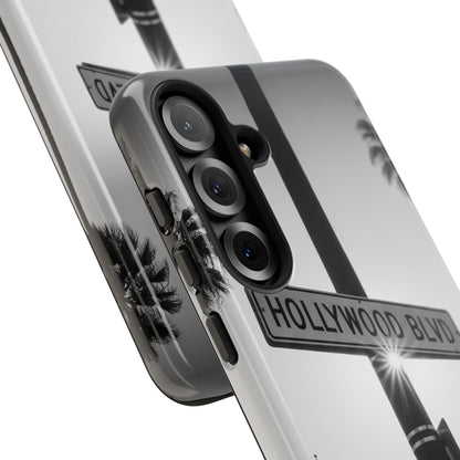 Hollywood Blvd Phone Case | Vintage Los Angeles Street Sign | Black & White LA Aesthetic