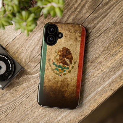 Vintage Mexico Flag Phone Case – Mexican Pride Grunge Flag Aesthetic Tough Case