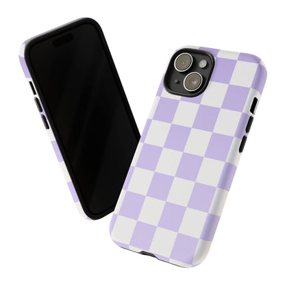 Lavender Checkerboard Phone Case | Pastel Aesthetic Tough Case