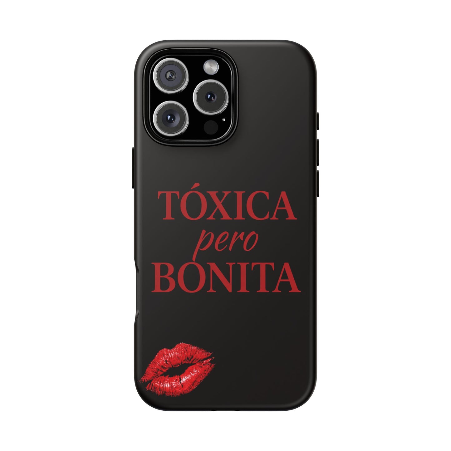 Toxica Pero Bonita Phone Case, Latina Quote Case, Red Lips Aesthetic, Spanish Saying Case, Trendy Tough Cover
