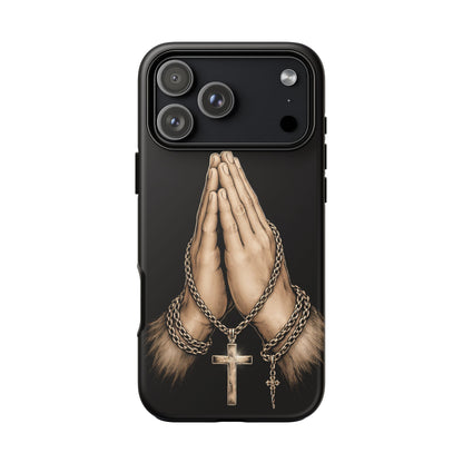 Praying Hands Cross Phone Case – Christian Faith Scripture Cover