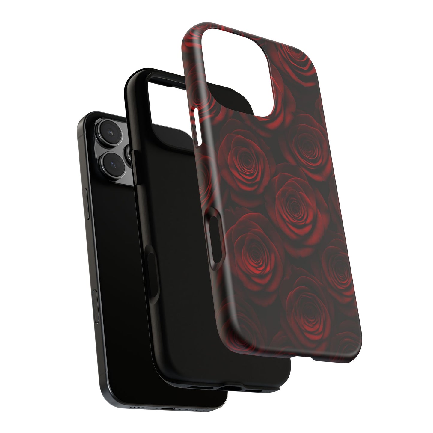 Dark Red Rose Phone Case – Gothic Floral Tough Case (iPhone, Samsung, Pixel)