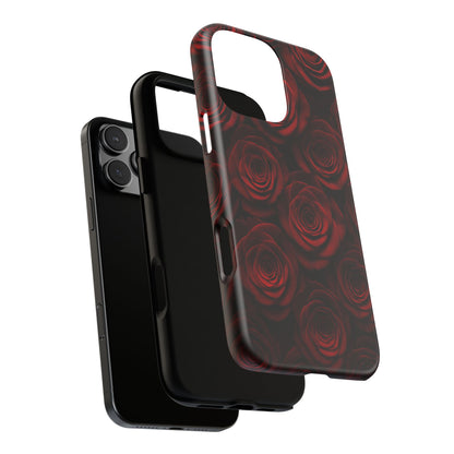 Dark Red Rose Phone Case – Gothic Floral Tough Case (iPhone, Samsung, Pixel)