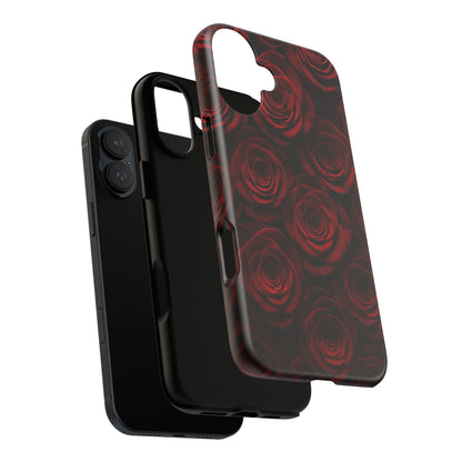 Dark Red Rose Phone Case – Gothic Floral Tough Case (iPhone, Samsung, Pixel)