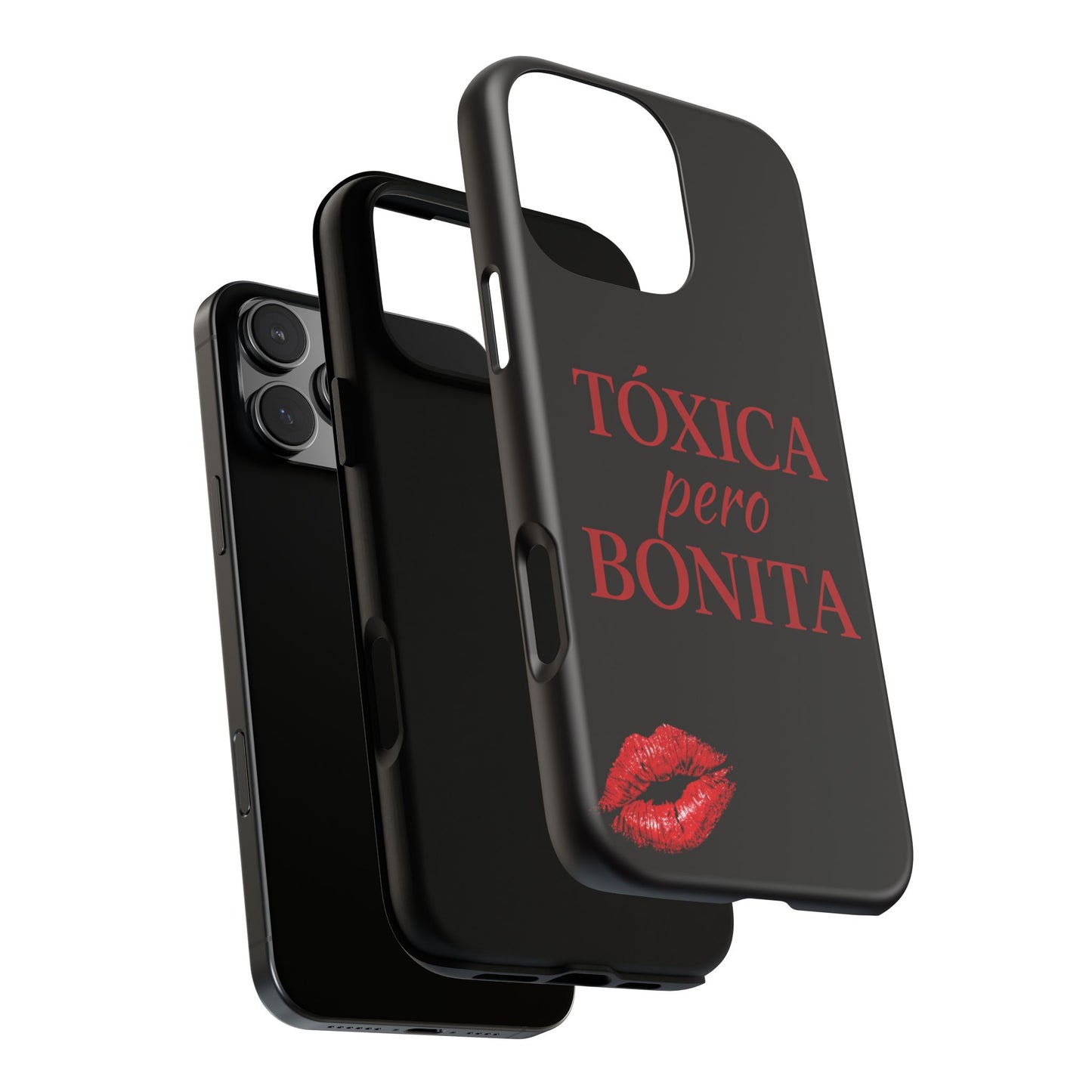Toxica Pero Bonita Phone Case, Latina Quote Case, Red Lips Aesthetic, Spanish Saying Case, Trendy Tough Cover
