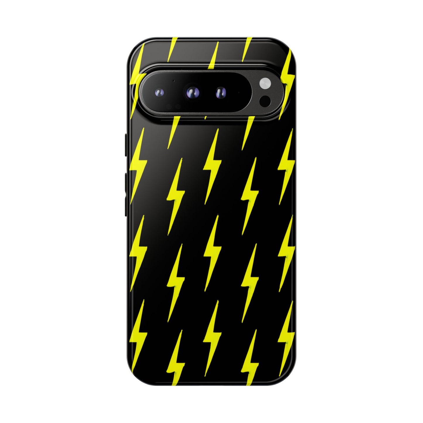 Yellow Lightning Bolt Tough Phone Case | Bold Electric Pattern Case for Iphone, Samsung Galaxy and Pixel