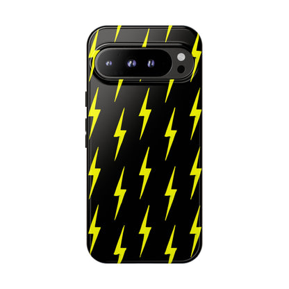 Yellow Lightning Bolt Tough Phone Case | Bold Electric Pattern Case for Iphone, Samsung Galaxy and Pixel