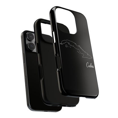 Cuba Outline Phone Case – Minimal Country Map Tough Case (iPhone, Samsung, Pixel)
